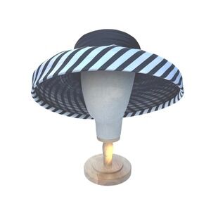 Lily & Taylor Church Hat Women OS Black White EUC Vintage Striped Rhinestone EUC